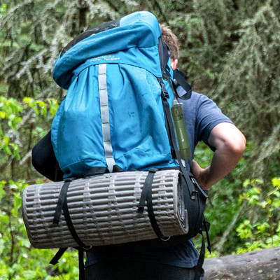 Backpacking Water Filter Straw For Hiking Activated Carbon