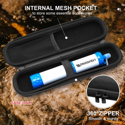 Hard Zipper Small Travel Case Waterproof For 1500L Life Straw