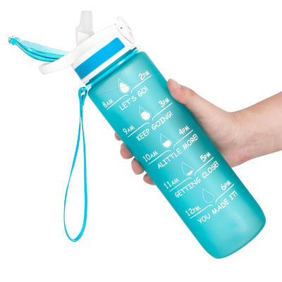 OEM ODM 128 Oz Motivational Water Bottle 64 Oz PC ABS Silicone