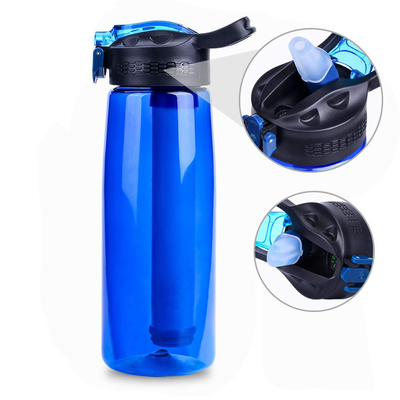 PP PE ABS Camping Filter Bottle 1500ml Sustainable Straw Type
